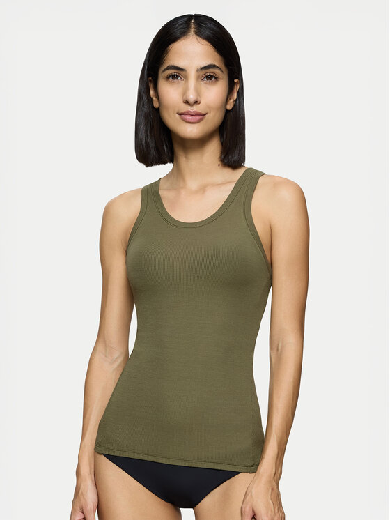Triumph топ Beauty Layers 10221176 Зелен Slim Fit за Жени цена