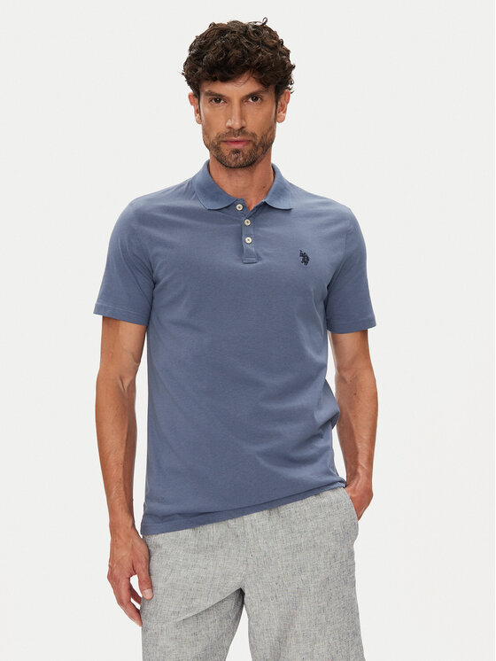 U.S. Polo Assn. Тениска с яка и копчета MUP3780 Син Regular Fit за Мъже цена