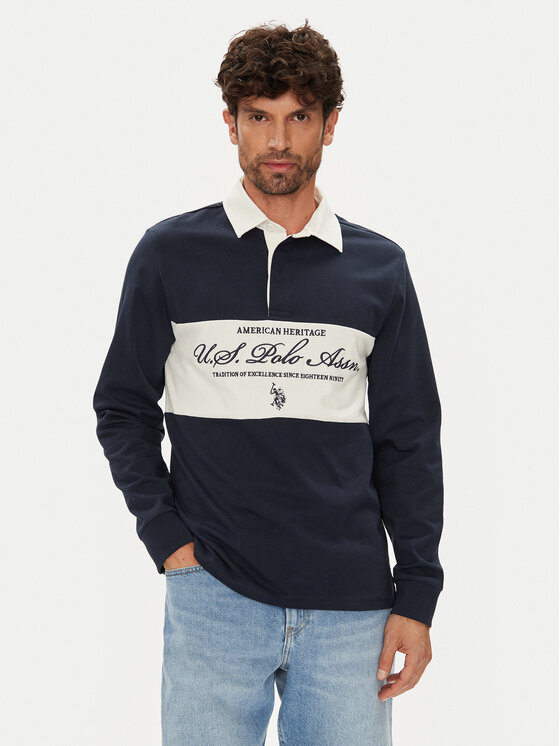 U.S. Polo Assn. Тениска с яка и копчета MUP4075 Тъмносин Regular Fit за Мъже цена