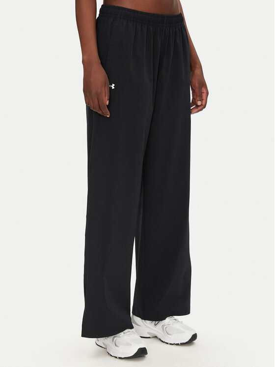 Under Armour Долнище анцуг Rival 1386453 Черен Wide Leg за Жени цена