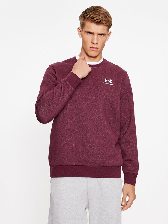 Under Armour Суитшърт Ua Essential Fleece Crew 1374250 Бордо Loose Fit за Мъже цена