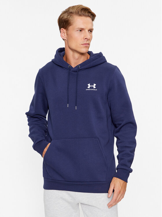 Under Armour Суитшърт Ua Essential Fleece Hoodie 1373880 Тъмносин Loose Fit за Мъже цена