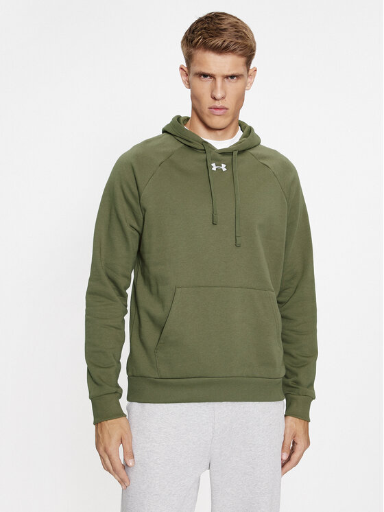 Under Armour Суитшърт Ua Rival Fleece Hoodie 1379757 Каки Loose Fit за Мъже цена