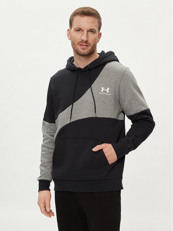 Under Armour Суитшърт от техническо трико Ua Essential Flc Blocked Hd 1383070-001 Черен Loose Fit за Мъже цена