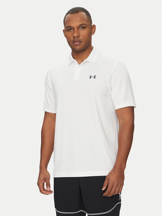 Under Armour Тениска с яка и копчета Matchplay 1377374 Бял Regular Fit за Мъже цена