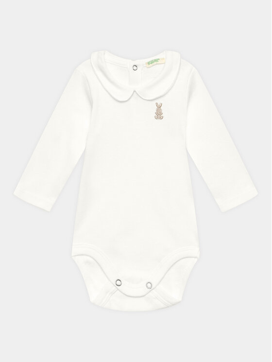 United Colors Of Benetton Детско боди 3I9WAB00G Бял Regular Fit за Бебета цена