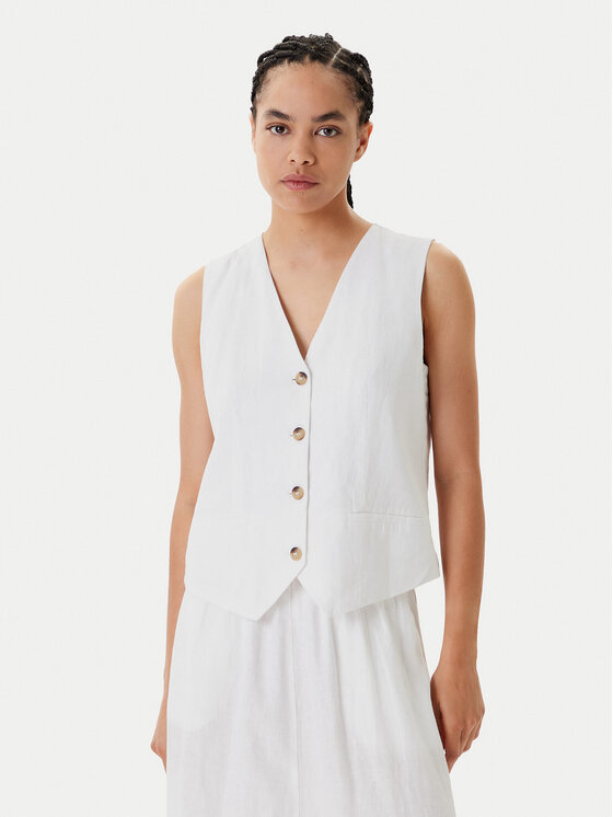 United Colors Of Benetton Елек 2AGHDJ00G Бял Slim Fit за Жени цена
