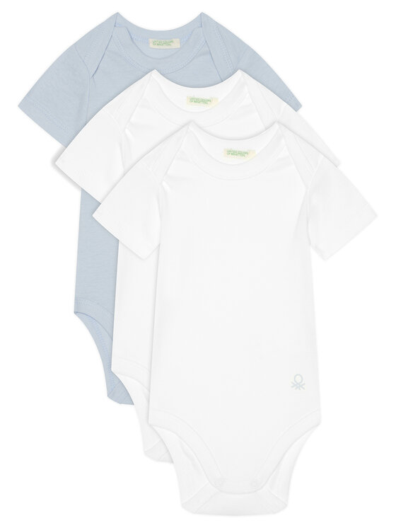 United Colors Of Benetton Комплект от 3 броя детски бодита 3GI70B079 Син за Момчета цена
