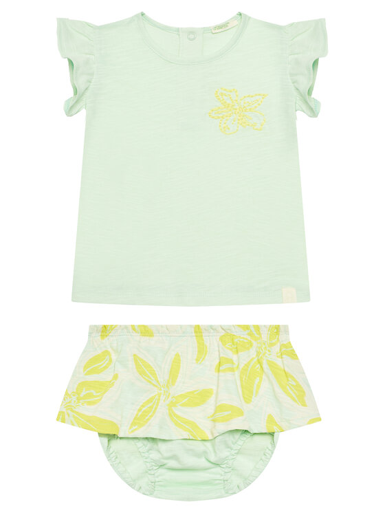 United Colors Of Benetton Комплект тишърт и панталонки 3O7SAK015 Зелен Regular Fit за Момичета цена