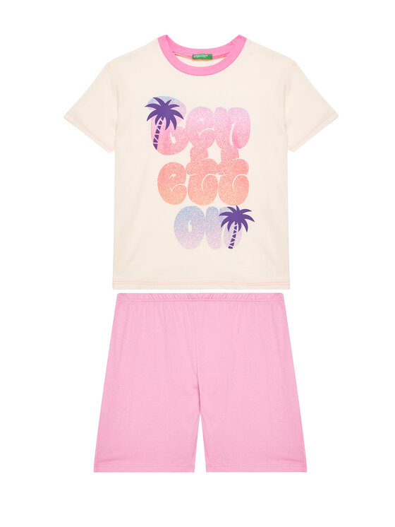 United Colors Of Benetton Пижама 30960P08O Розов Regular Fit за Момичета цена