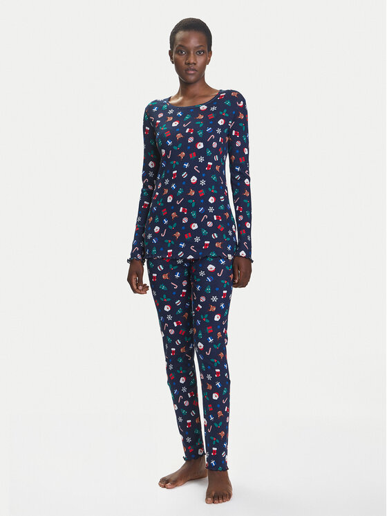 United Colors Of Benetton Пижама 3SUP3P03N Тъмносин Regular Fit за Жени цена