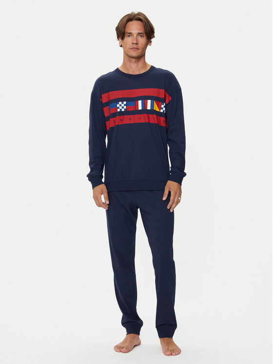 United Colors Of Benetton Пижама 3VD04P02D Тъмносин Regular Fit за Мъже цена