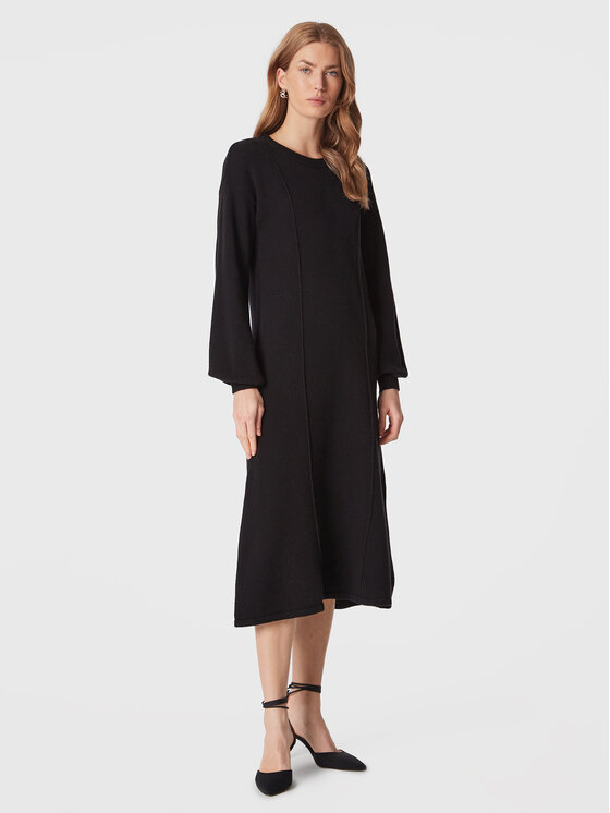 United Colors Of Benetton Плетена рокля 1244DV00I Черен Relaxed Fit за Жени цена