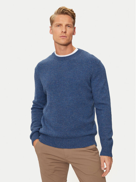 United Colors Of Benetton Пуловер 103MK1N24 Син Regular Fit за Мъже цена
