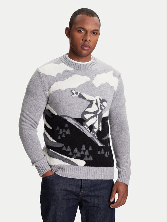 United Colors Of Benetton Пуловер 1244K108R Сив Regular Fit за Мъже цена