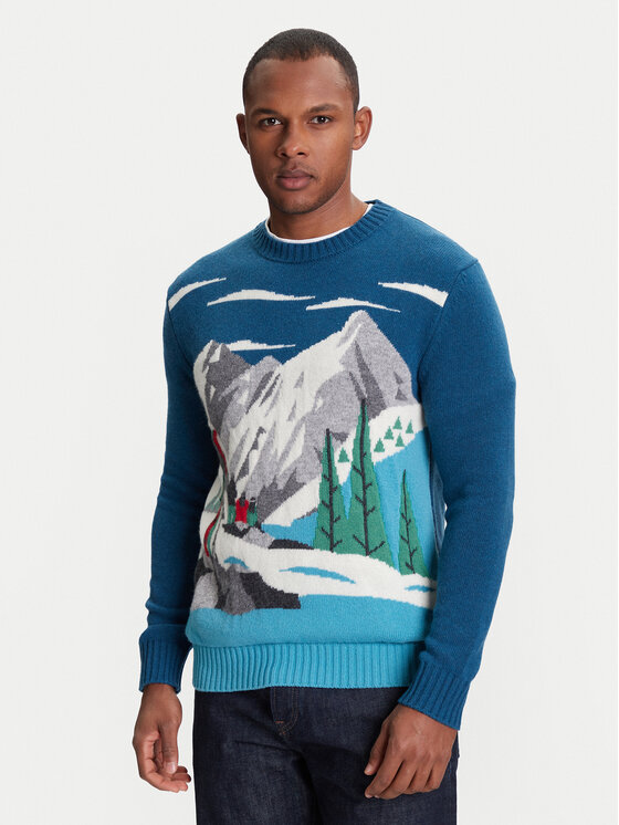 United Colors Of Benetton Пуловер 1244K108S Тъмносин Regular Fit за Мъже цена