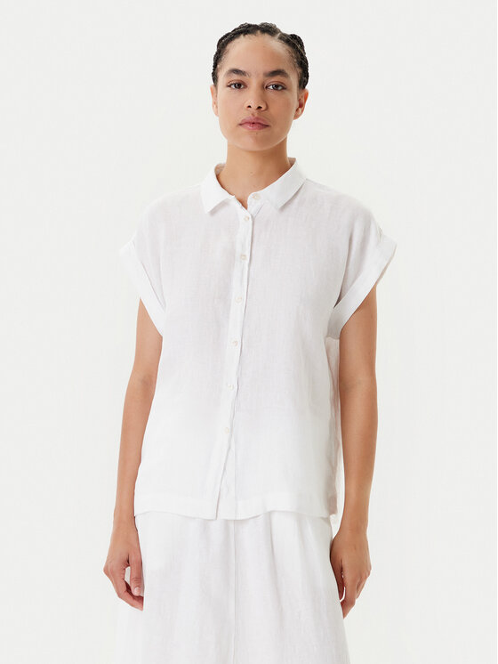 United Colors Of Benetton Риза 5BMLDQ06V Бял Regular Fit за Жени цена