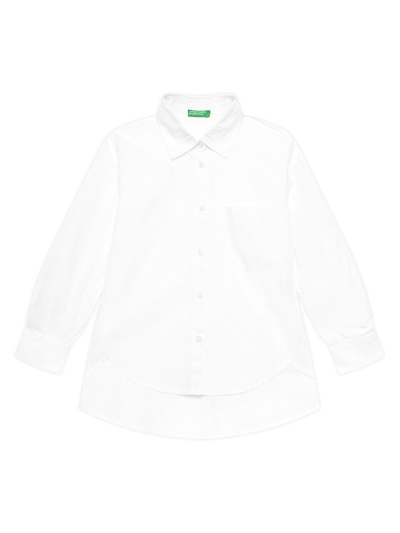 United Colors Of Benetton Риза 5EW7CQ044 Бял Oversize за Момичета цена