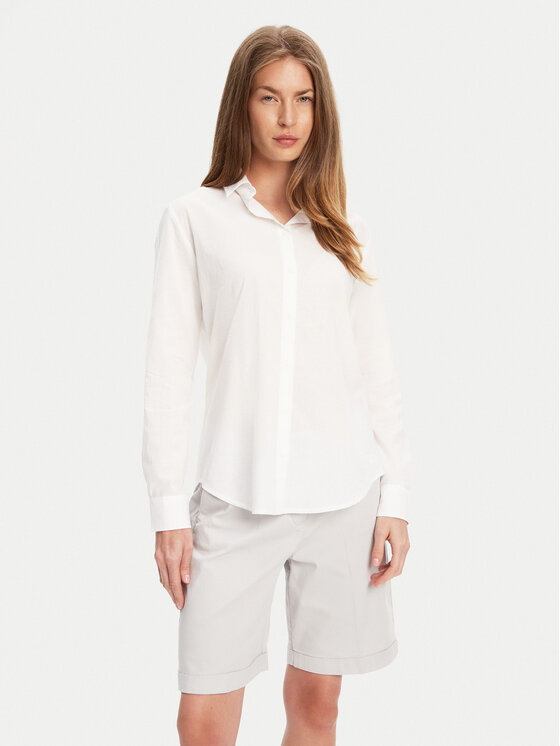 United Colors Of Benetton Риза 5WPQDQ0AX Бял Regular Fit за Жени цена