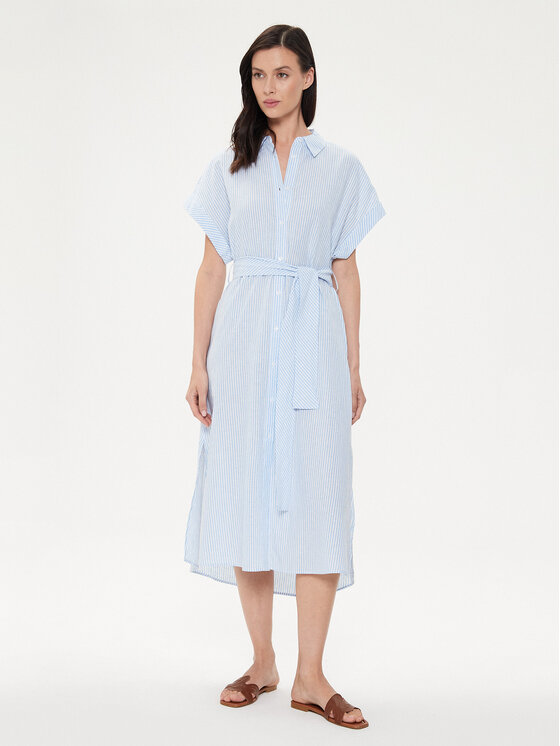 United Colors Of Benetton Рокля тип риза 4QL3DV08R Светлосиньо Regular Fit за Жени цена