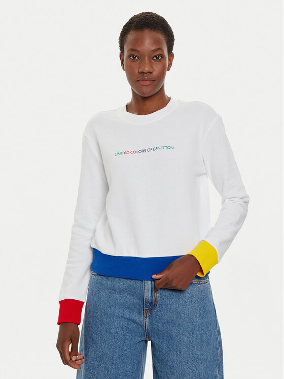 United Colors Of Benetton Суитшърт 3J68D107Z Бял Regular Fit за Жени цена