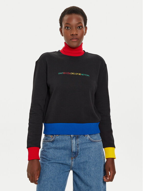 United Colors Of Benetton Суитшърт 3J68D107Z Черен Regular Fit за Жени цена