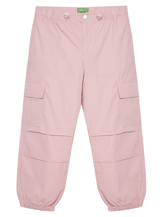 United Colors Of Benetton Текстилни панталони 4L2VCF046 Розов Relaxed Fit за Момичета цена