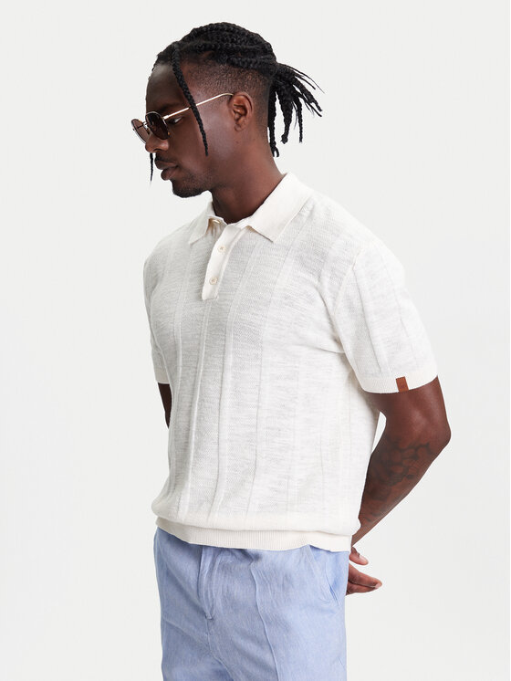United Colors Of Benetton Тениска с яка и копчета 115GK301G Бежов Regular Fit за Мъже цена