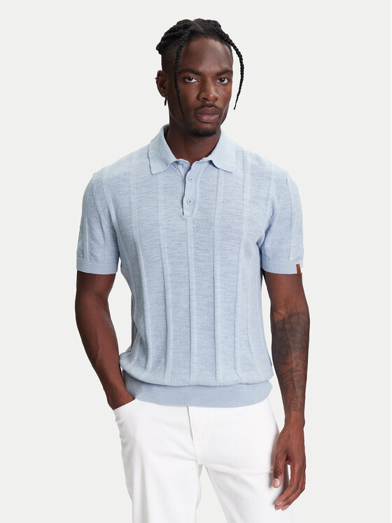 United Colors Of Benetton Тениска с яка и копчета 115GK301G Син Regular Fit за Мъже цена