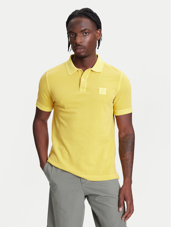 United Colors Of Benetton Тениска с яка и копчета 3089U302D Жълт Regular Fit за Мъже цена
