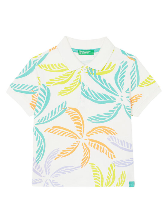United Colors Of Benetton Тениска с яка и копчета 36Y4G300Y Цветен Regular Fit за Момчета цена