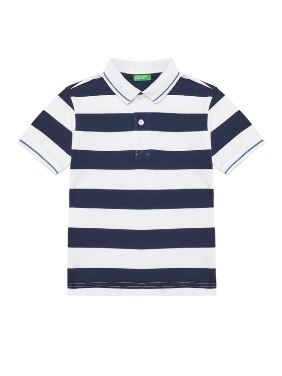 United Colors Of Benetton Тениска с яка и копчета 39QAC301T Тъмносин Regular Fit за Момчета цена
