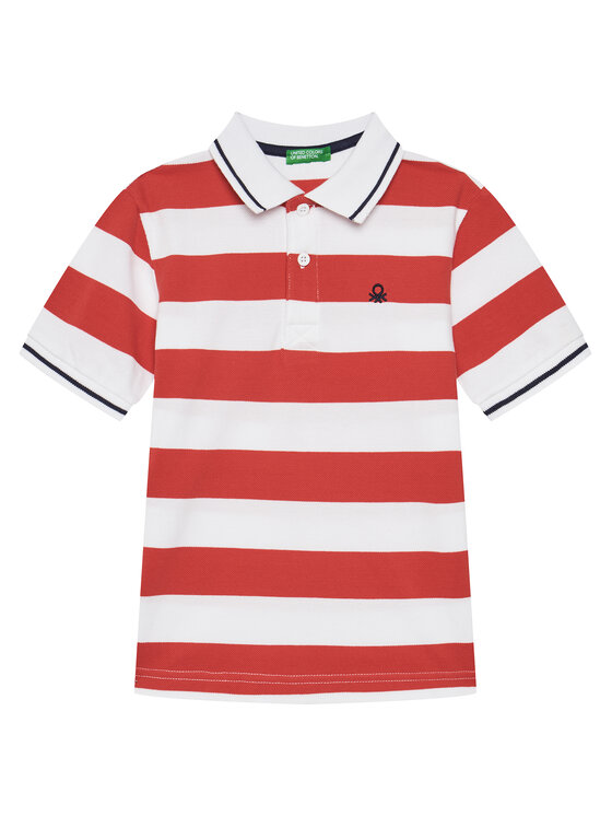 United Colors Of Benetton Тениска с яка и копчета 39QAC301T Червен Regular Fit за Момчета цена