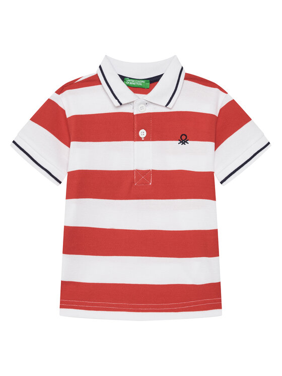 United Colors Of Benetton Тениска с яка и копчета 39QAG300V Червен Regular Fit за Момчета цена
