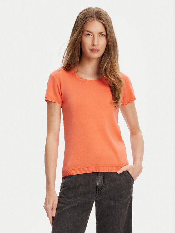United Colors Of Benetton Тишърт 1091D1M10 Оранжев Regular Fit за Жени цена