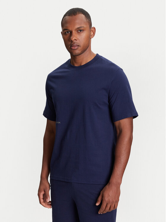 United Colors Of Benetton Тишърт 30964M01W Тъмносин Regular Fit за Мъже цена