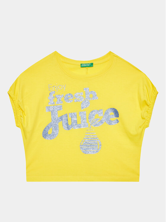 United Colors Of Benetton Тишърт 3096C10BT Жълт Regular Fit за Момичета цена