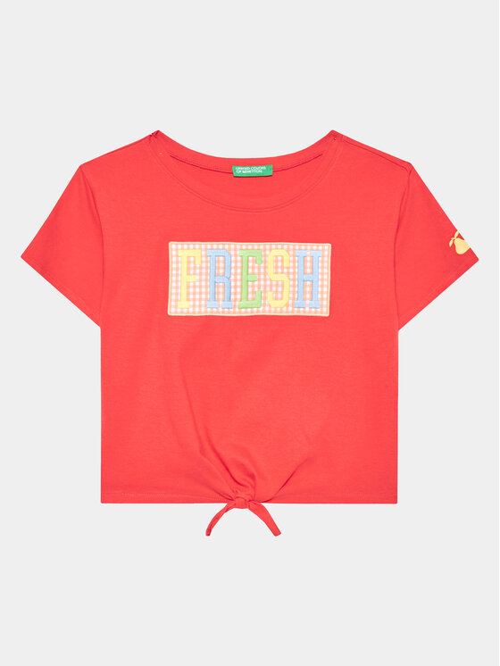 United Colors Of Benetton Тишърт 3096C10BU Червен Regular Fit за Момичета цена