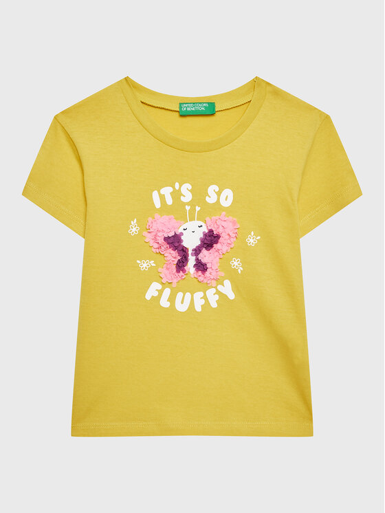 United Colors Of Benetton Тишърт 3096G107O Жълт Regular Fit за Момичета цена