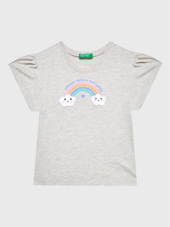 United Colors Of Benetton Тишърт 3096G107Z Сив Regular Fit за Момичета цена