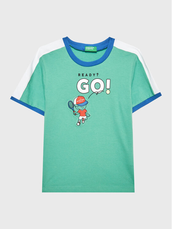 United Colors Of Benetton Тишърт 3096G108L Зелен Regular Fit за Момчета цена