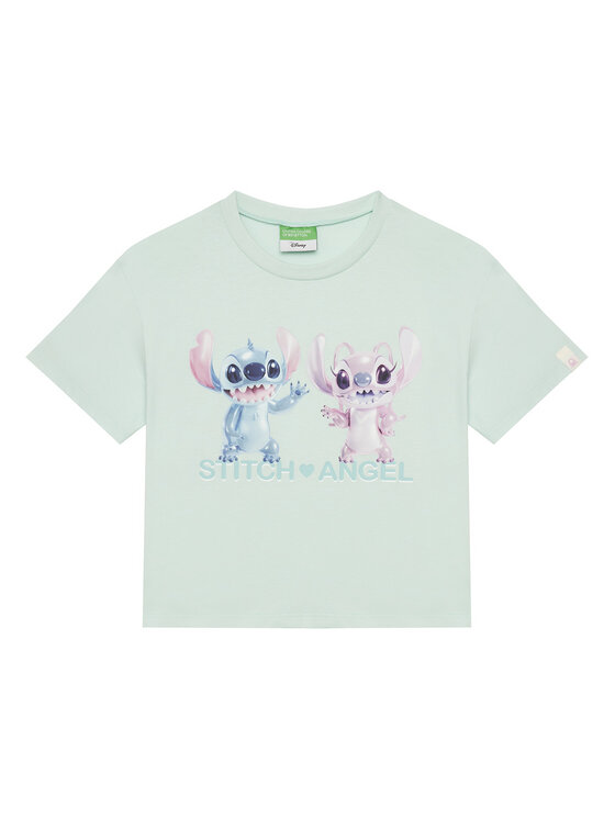 United Colors Of Benetton Тишърт 35RYC10MV Зелен Boxy Fit за Момичета цена