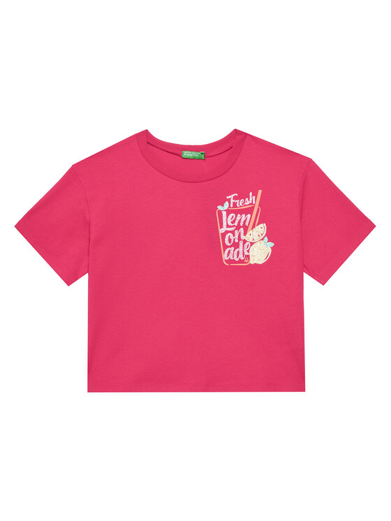 United Colors Of Benetton Тишърт 35RYC10OZ Розов Regular Fit за Момичета цена