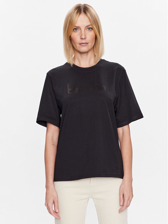 United Colors Of Benetton Тишърт 3BL0D103H Черен Regular Fit за Жени цена
