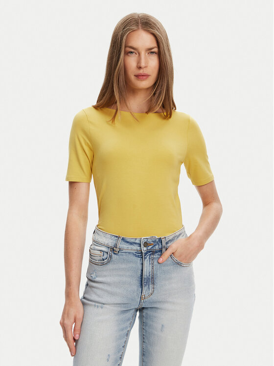United Colors Of Benetton Тишърт 3FJHD109K Жълт Slim Fit за Жени цена