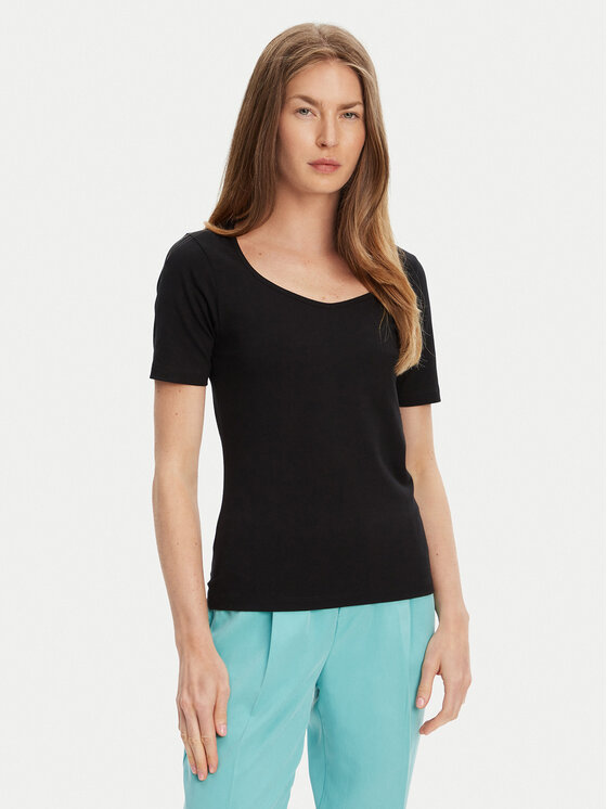 United Colors Of Benetton Тишърт 3FJHD401P Черен Slim Fit за Жени цена