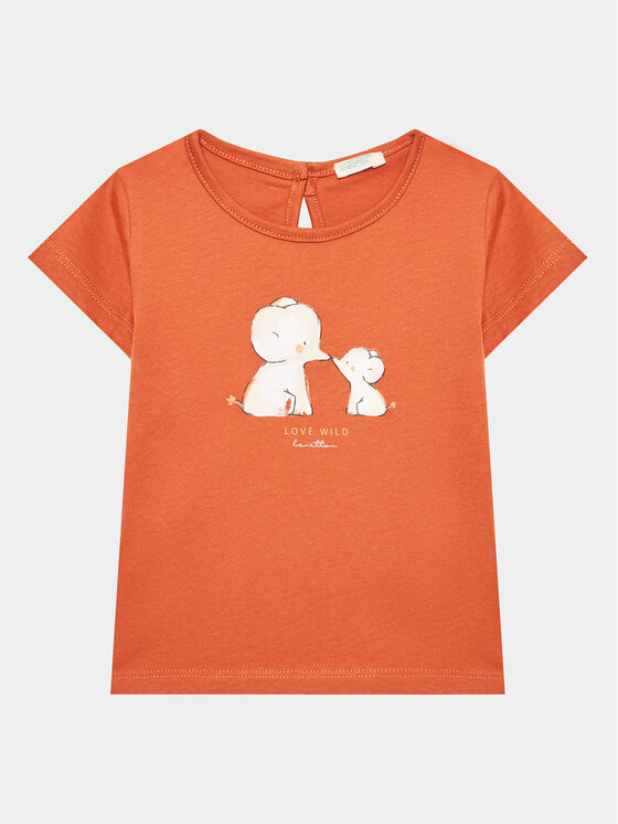 United Colors Of Benetton Тишърт 3I1XA102U Оранжев Regular Fit за Момичета цена