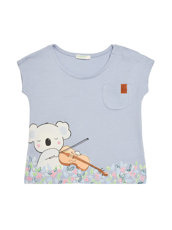 United Colors Of Benetton Тишърт 3I1XA105X Син Boxy Fit за Момичета цена