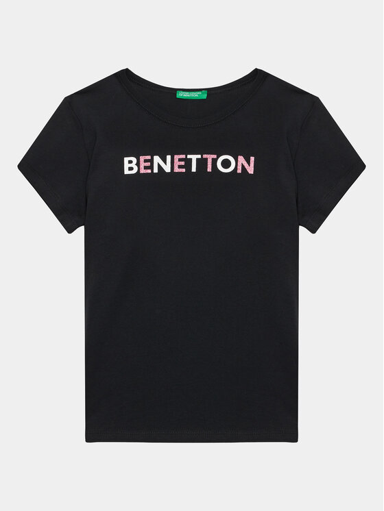 United Colors Of Benetton Тишърт 3I1XC10D1 Черен Regular Fit за Момичета цена