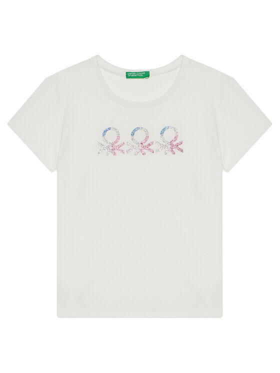 United Colors Of Benetton Тишърт 3I1XC10MZ Бял Regular Fit за Момичета цена